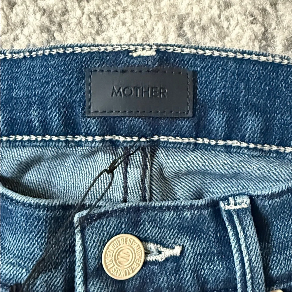 Mother The Down Low Weekender Heel Jeans in High Tide Size 27 - Picture 3 of 13